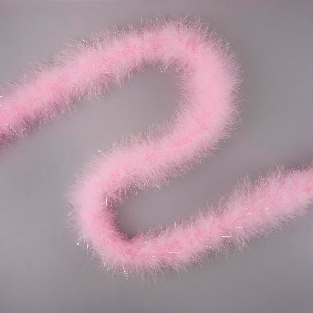 Marabou Boa with Lurex - Mediumweight - Candy Pink/Opal Lurex
