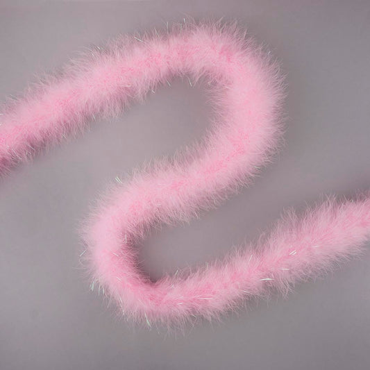 Marabou Boa with Lurex - Mediumweight - Candy Pink/Opal Lurex