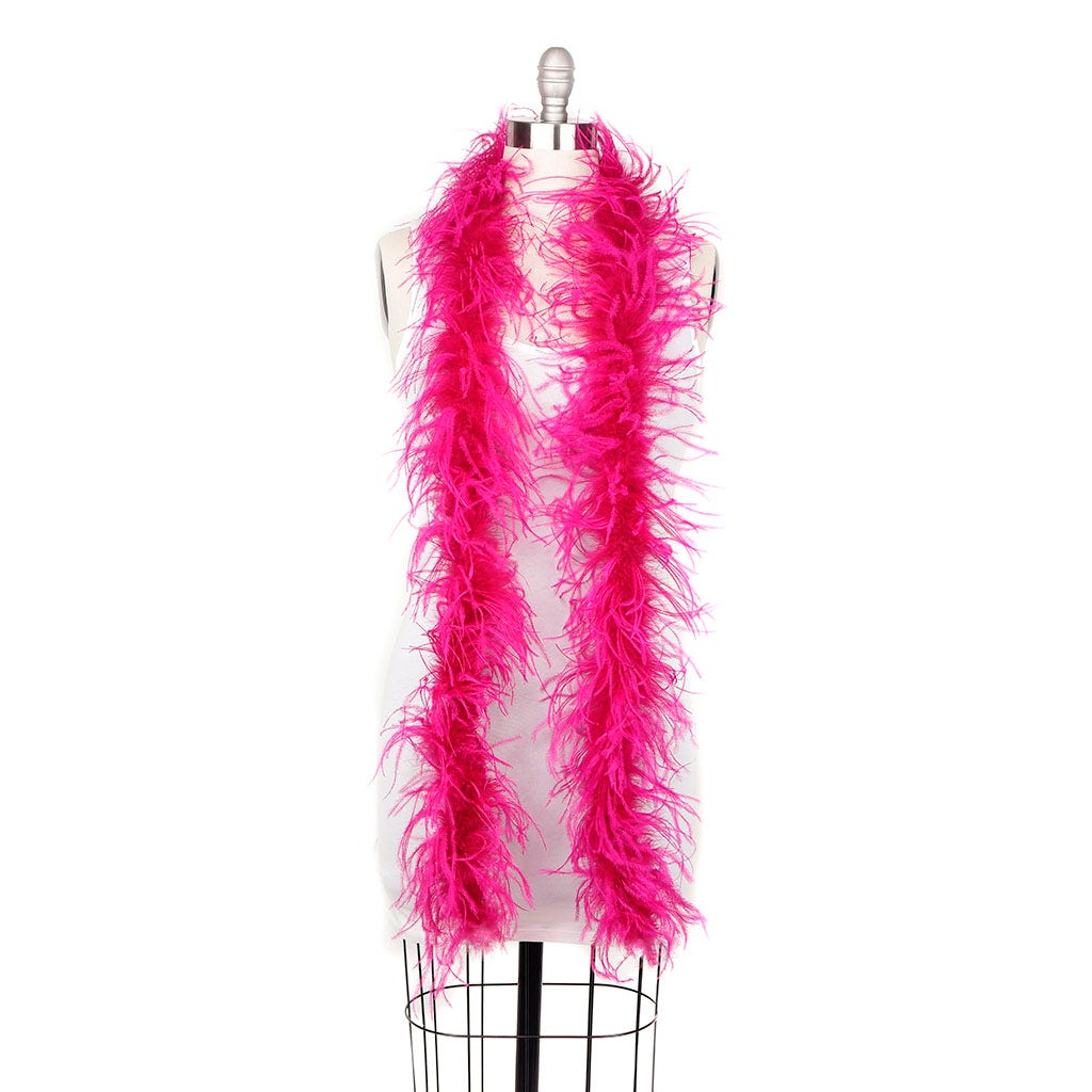 One Ply Ostrich Feather Boa - Shocking Pink