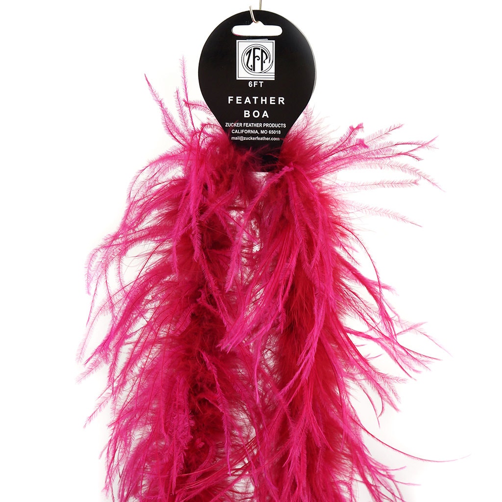 One Ply Ostrich Feather Boa - Shocking Pink