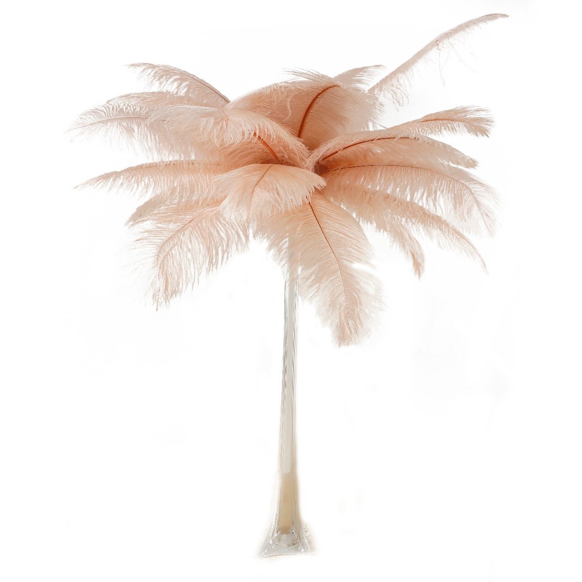 Ostrich Eiffel Tower Centerpiece Champagne w/Clear Vase