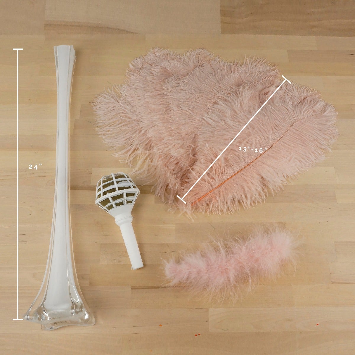 Ostrich Eiffel Tower Centerpiece Champagne w/White Vase
