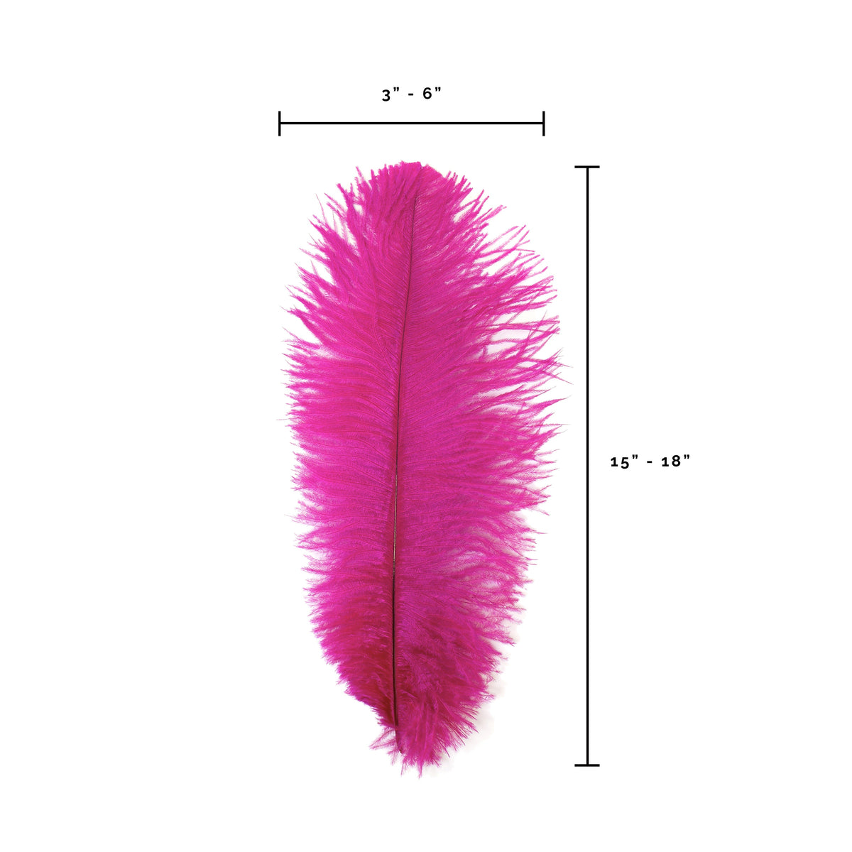 Ostrich Feathers-Narrow Drabs - Shocking Pink