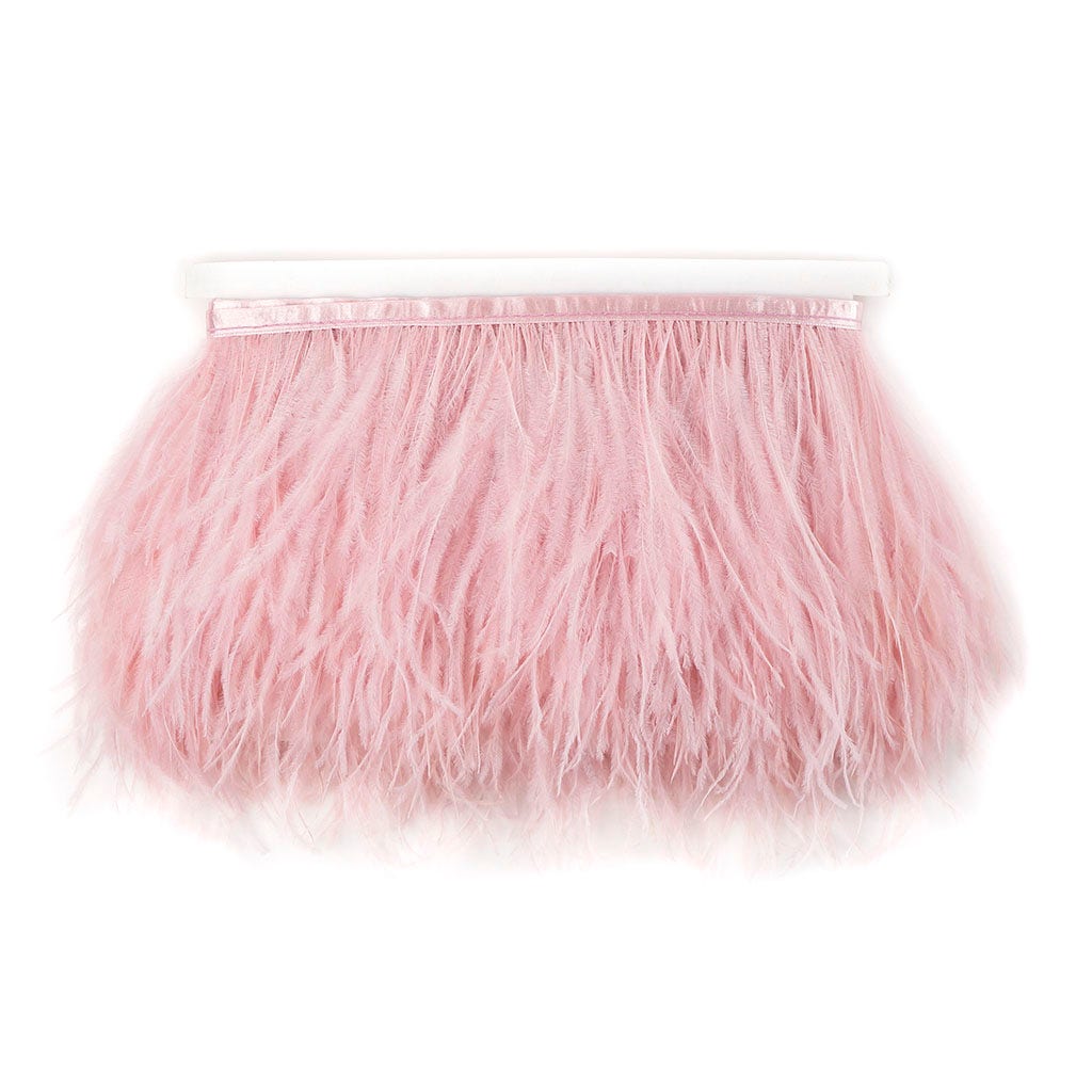One-Ply Ostrich Feather Fringe - 5 Yards - Champagne