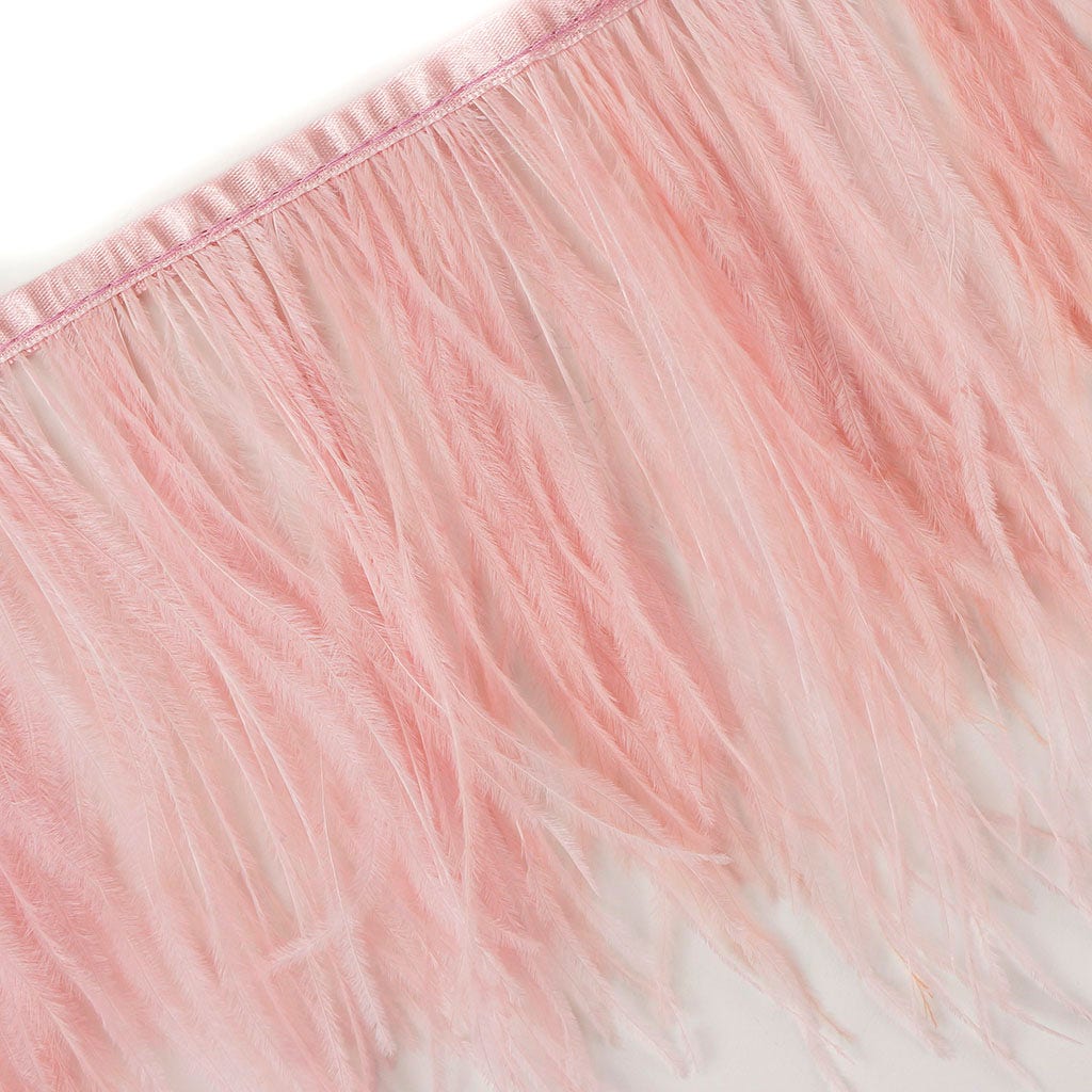 One-Ply Ostrich Feather Fringe - 5 Yards - Champagne
