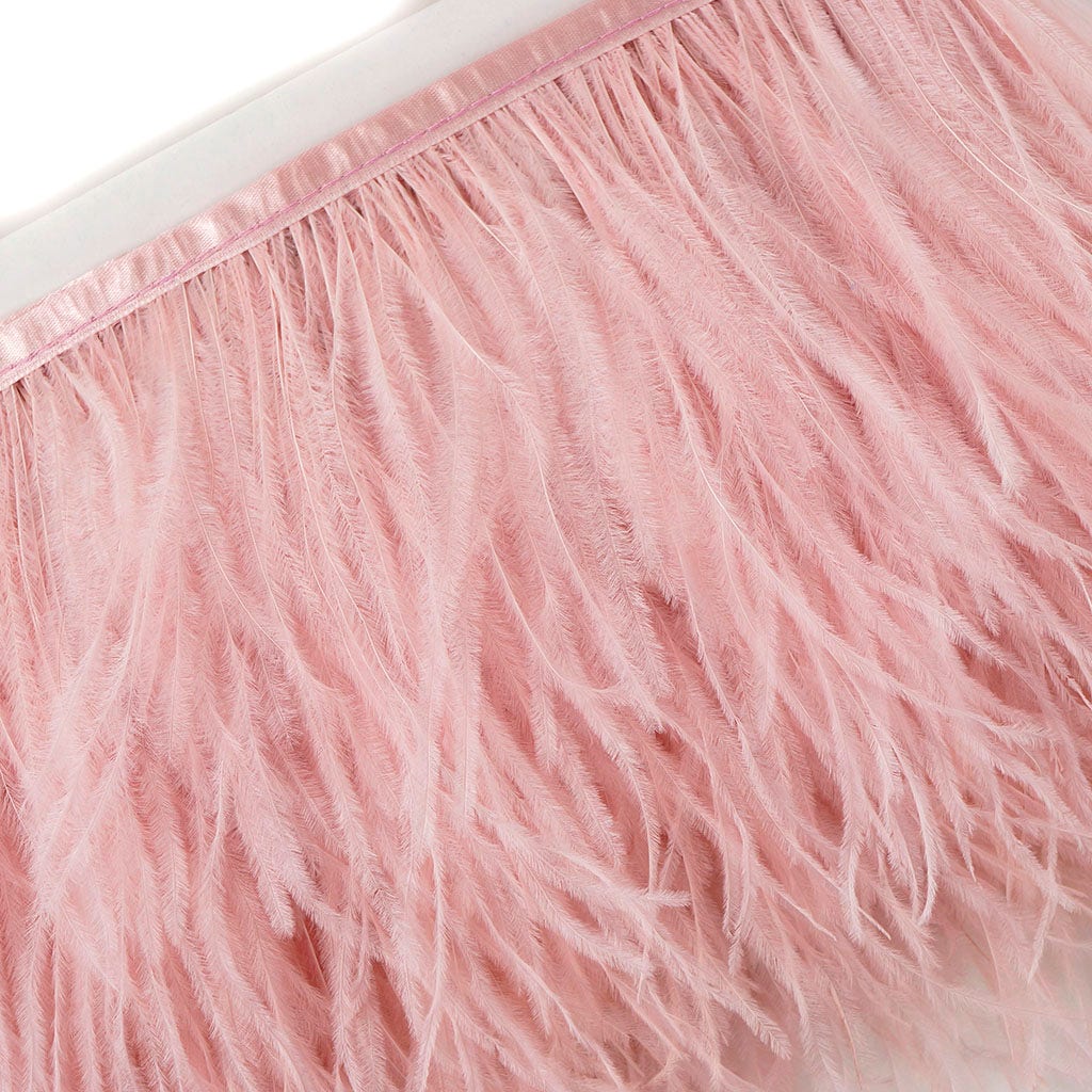 One-Ply Ostrich Feather Fringe - 5 Yards - Champagne