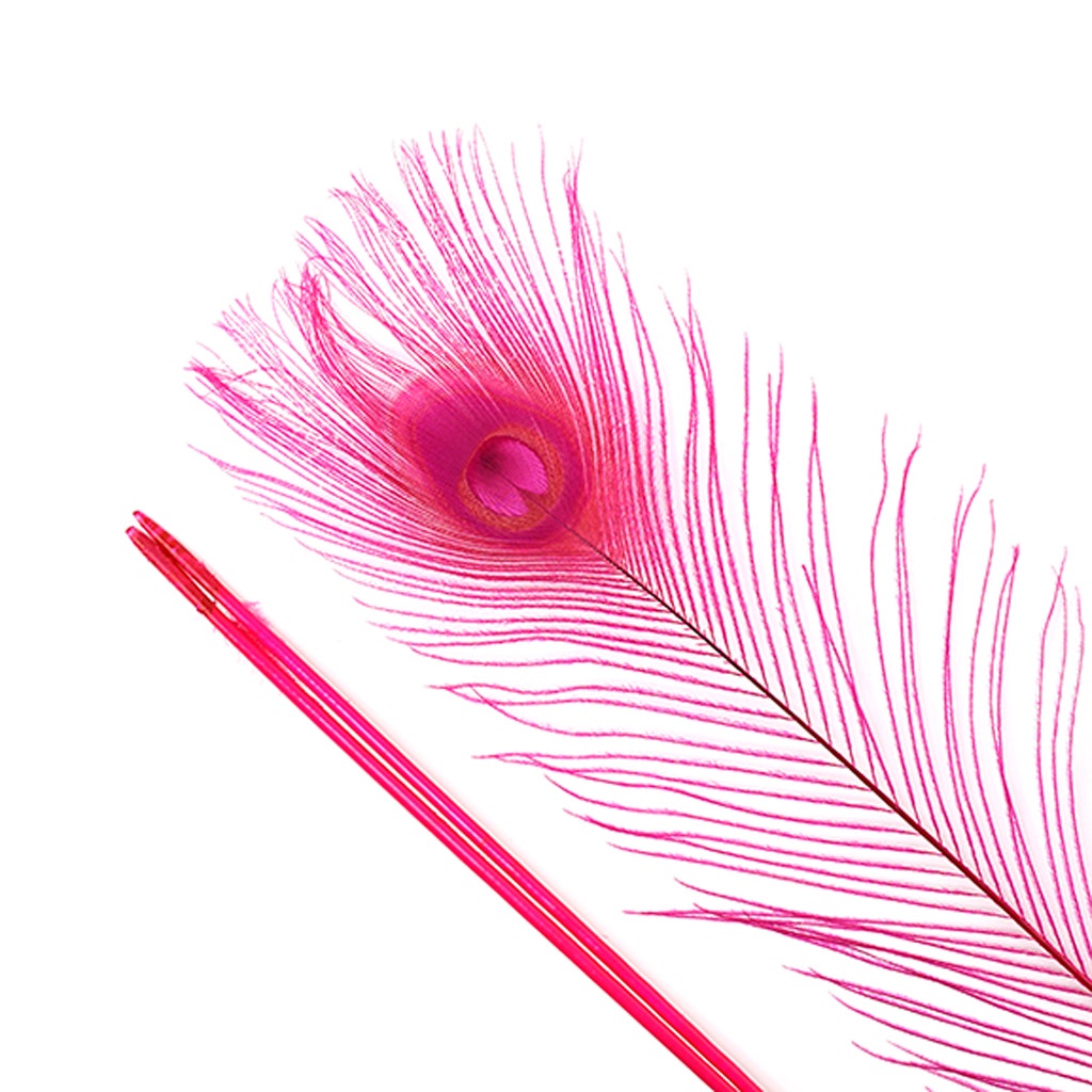 Peacock Tail Eyes Bleached Dyed - Shocking Pink