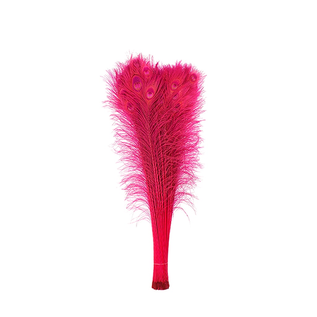 Peacock Tail Eyes Bleached Dyed - Shocking Pink