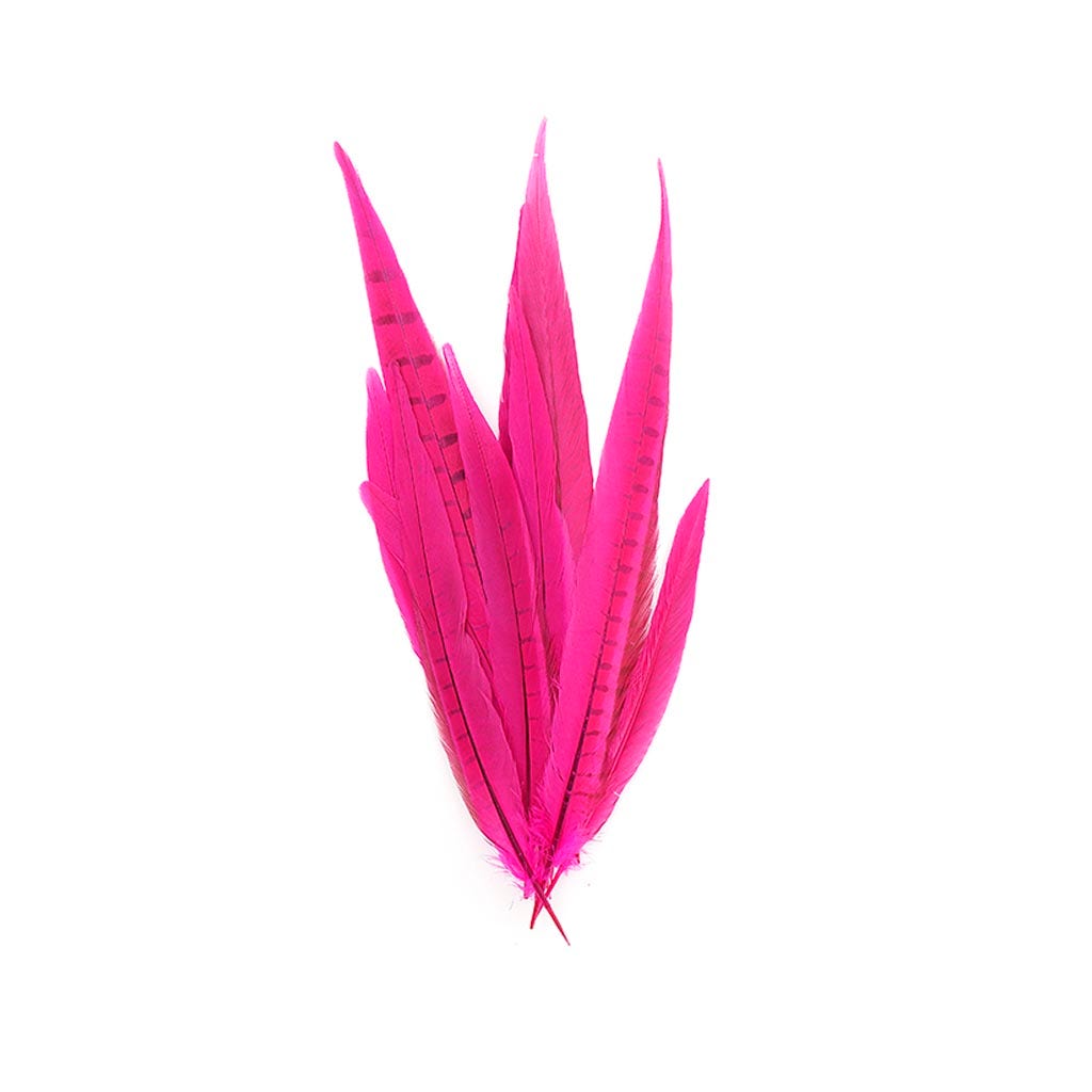 Pheasant Tails Assorted Bleached - Shocking Pink