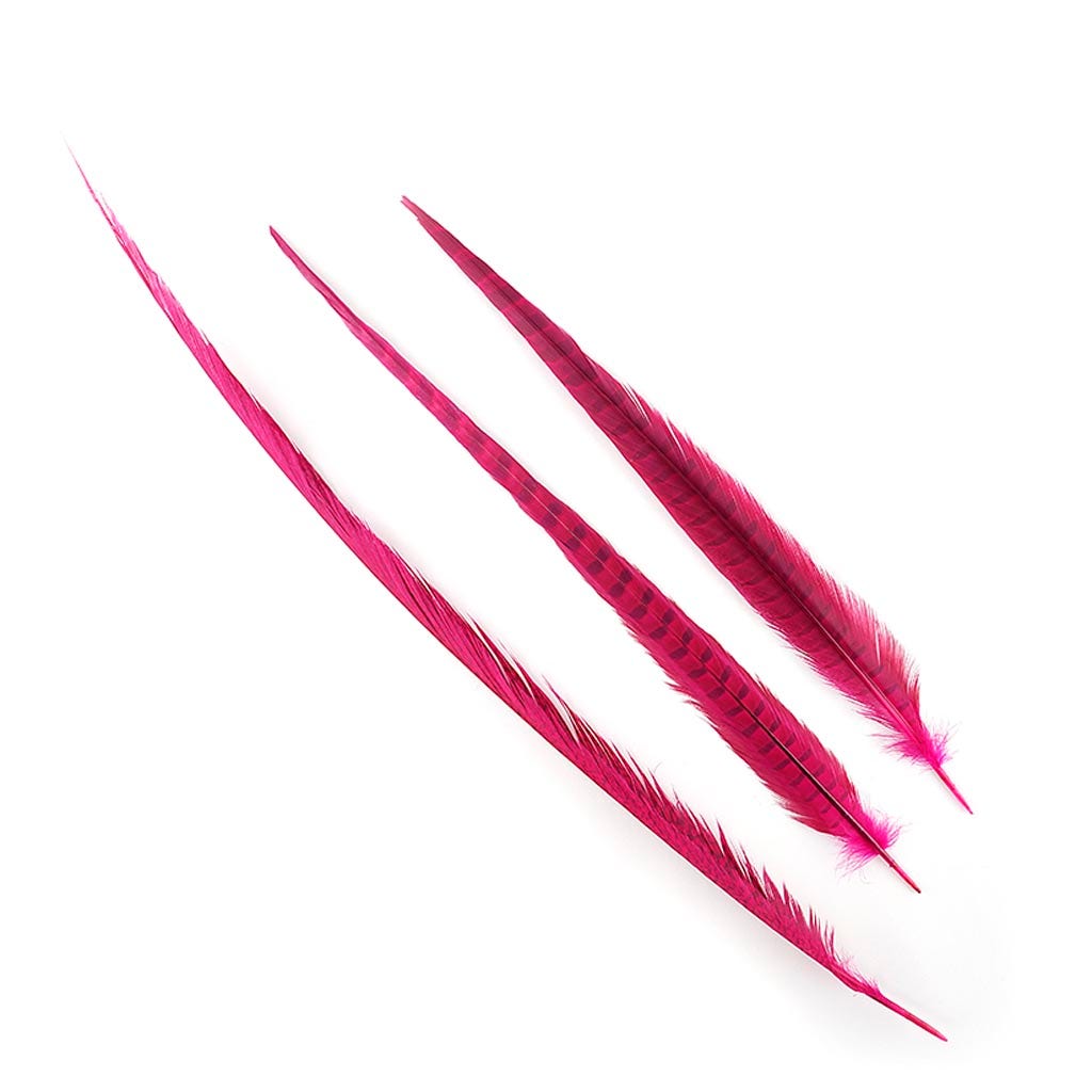 Pheasant Tails Assorted Bleached - Shocking Pink