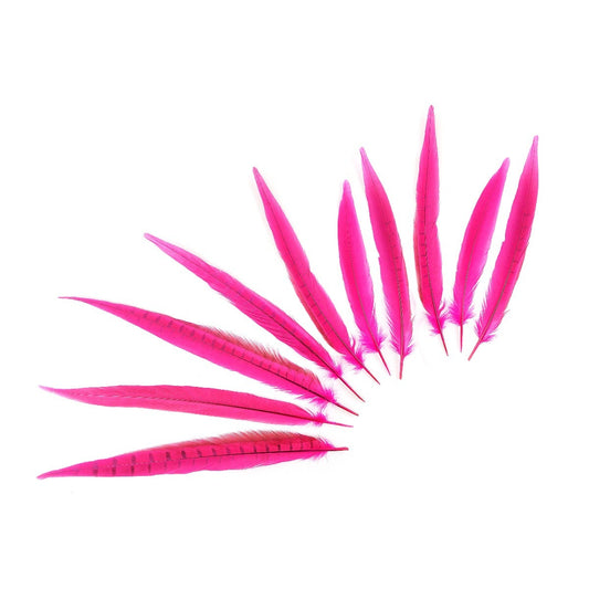 Pheasant Tails Assorted Bleached - Shocking Pink