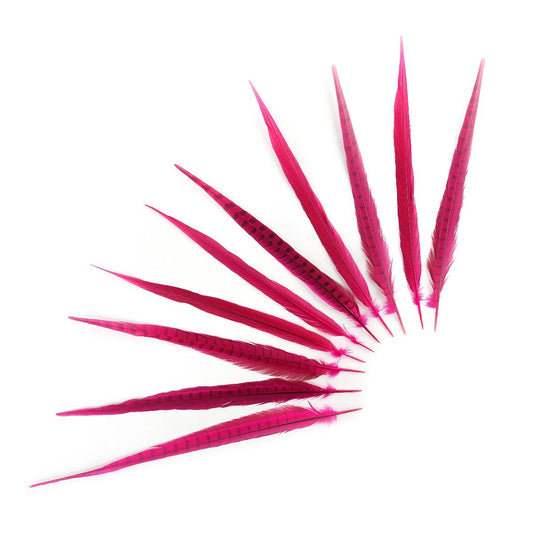 Pheasant Tails Assorted Bleached - Shocking Pink