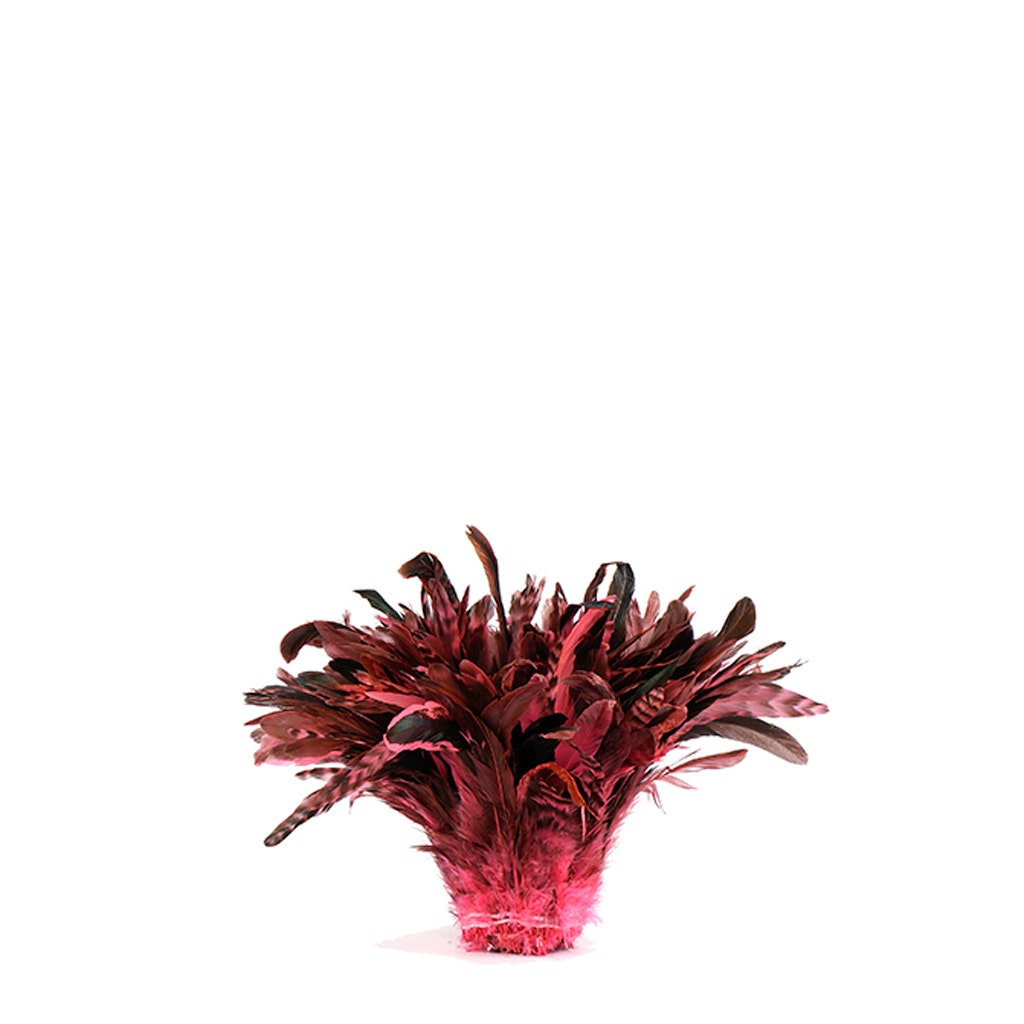 Rooster Coque Tails-Chinchilla - Pink Orient - 7-10" - 1/4 lb (1.25 yards)