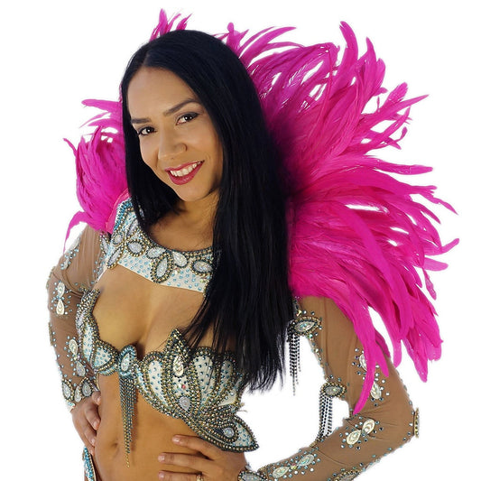 Carnival Feather Collar Shocking Pink