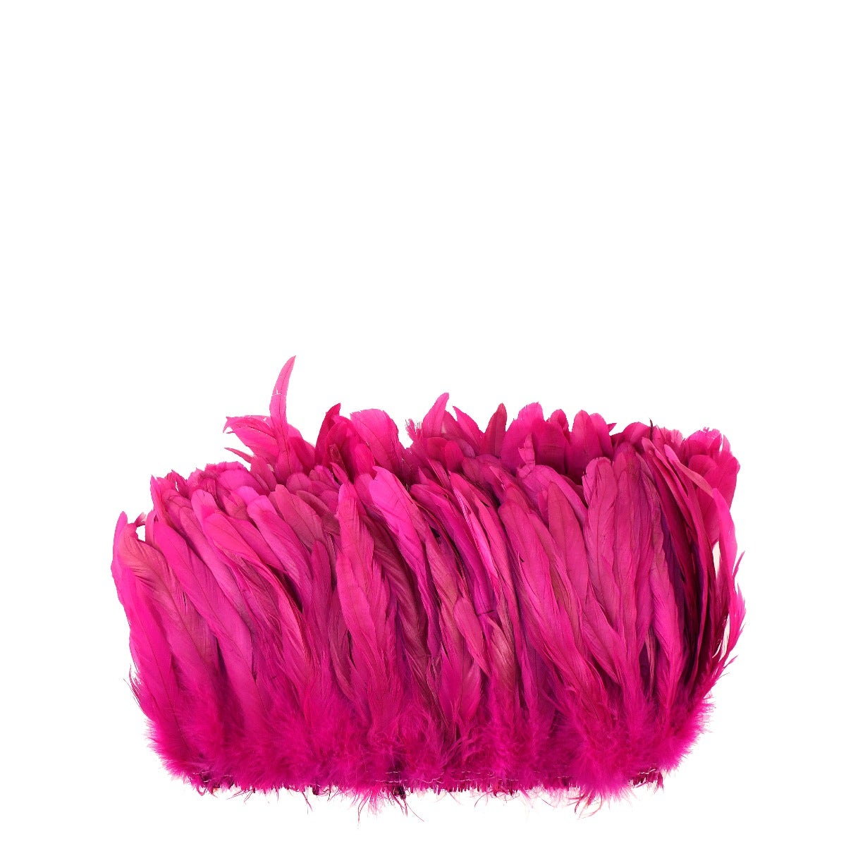 ROOSTER COQUE TAILS FEATHERS BLEACH DYED 7-10” - 1/2 Yard ( 18" ) - Shocking Pink