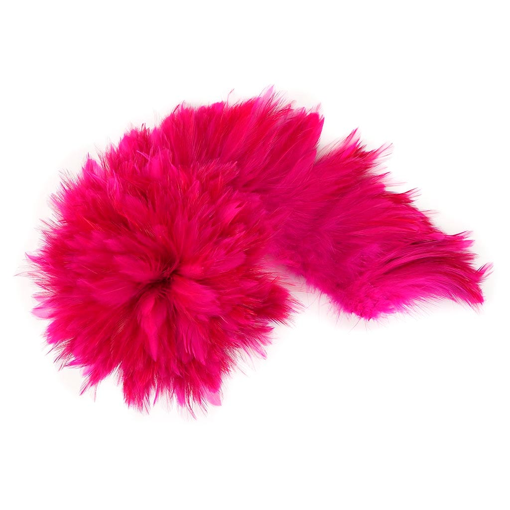 Rooster Hackle-White-Dyed - Shocking Pink