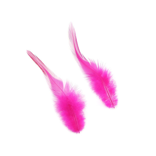 Rooster Saddles-White-Dyed - Shocking Pink