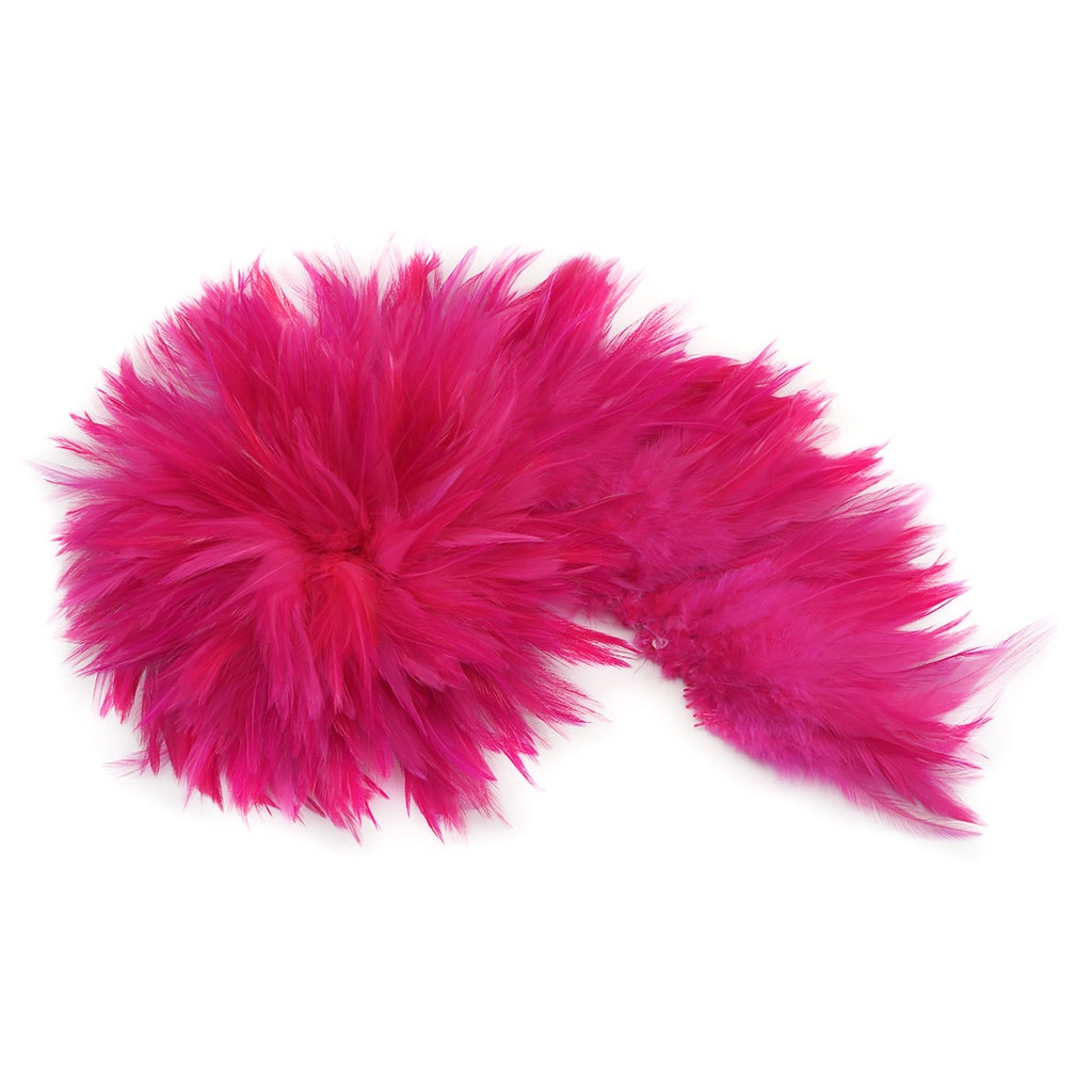 Rooster Saddles-White-Dyed - Shocking Pink