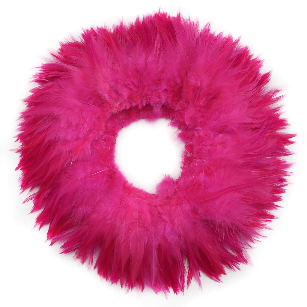 Rooster Saddles-White-Dyed - Shocking Pink