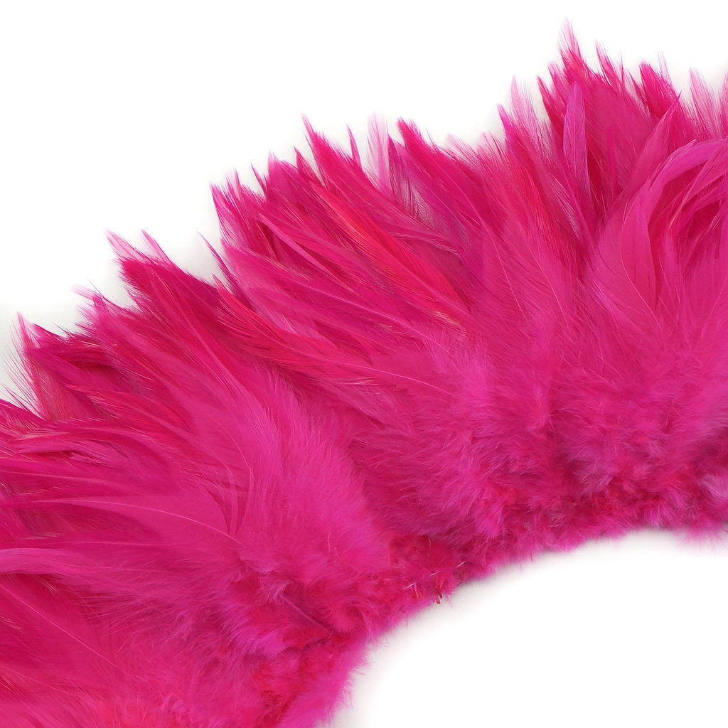 Rooster Saddles-White-Dyed - Shocking Pink
