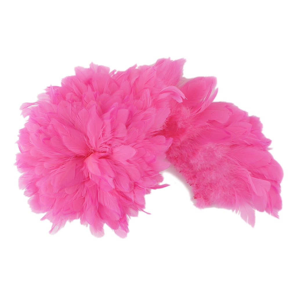 Rooster Schlappen-White-Dyed 1YD - Pink Orient