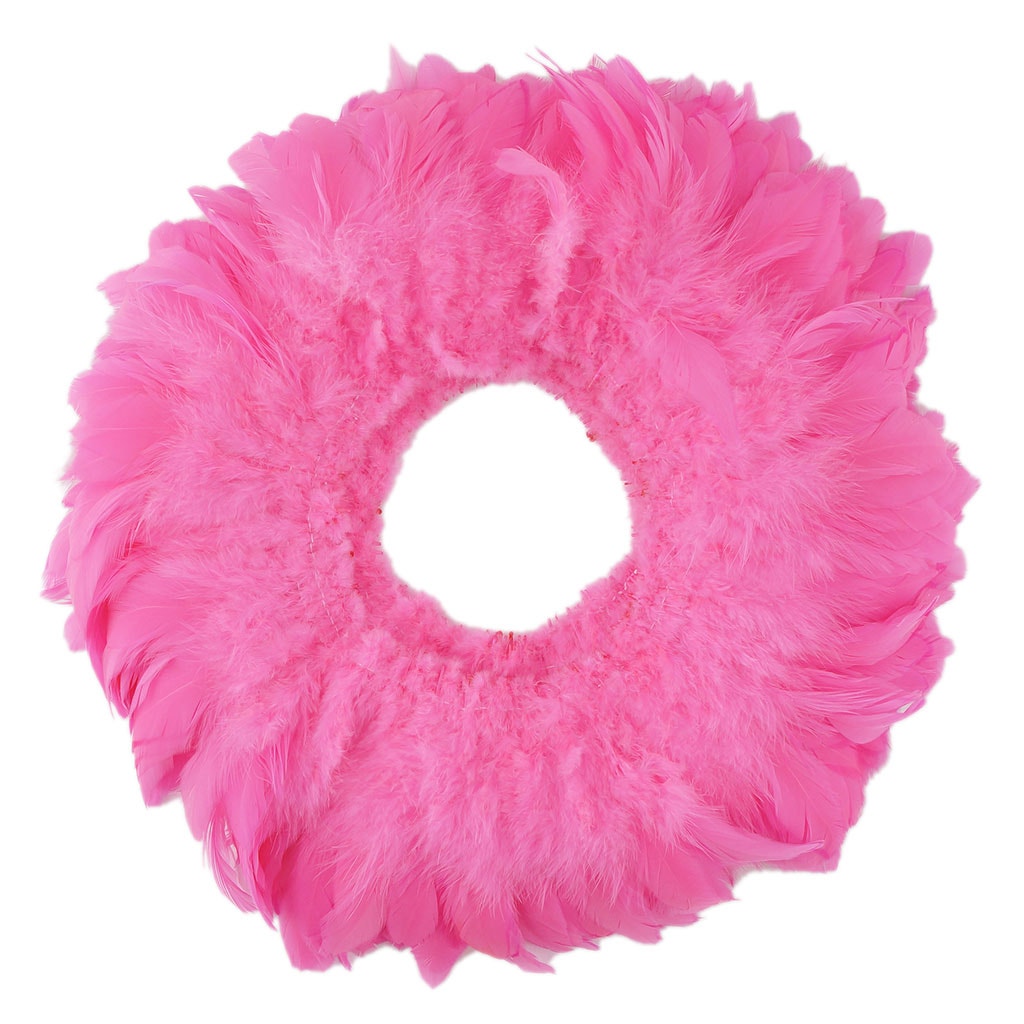 Rooster Schlappen-White-Dyed 1YD - Pink Orient