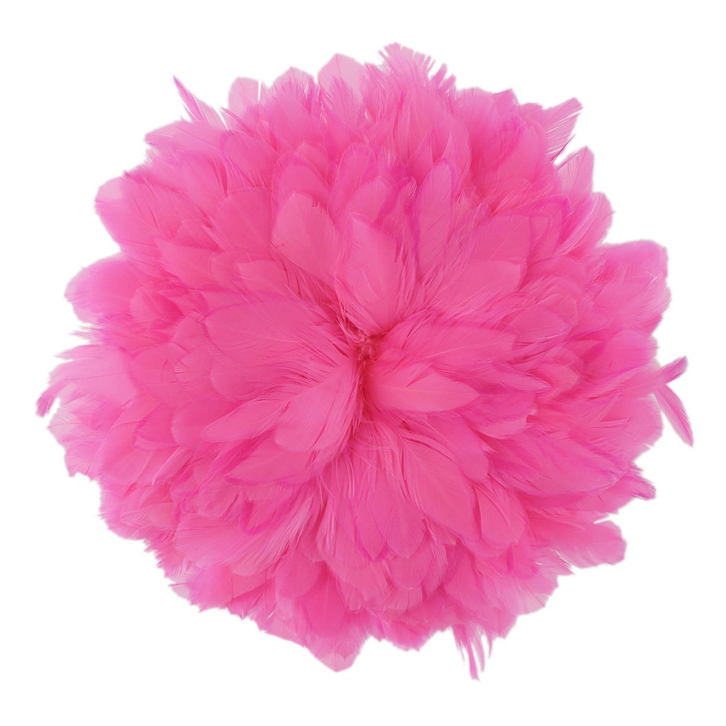 Rooster Schlappen-White-Dyed 1YD - Pink Orient