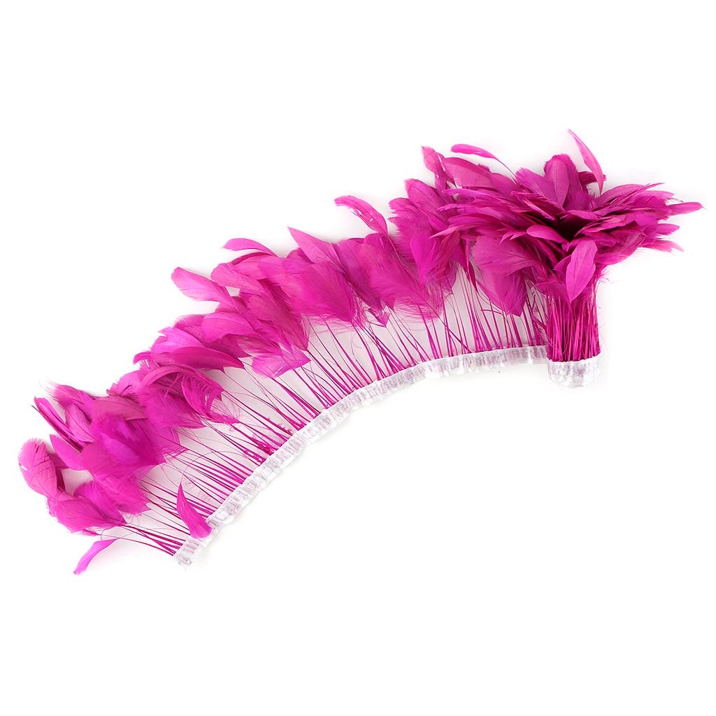 Stripped Bleached Coque Fringe - Shocking Pink