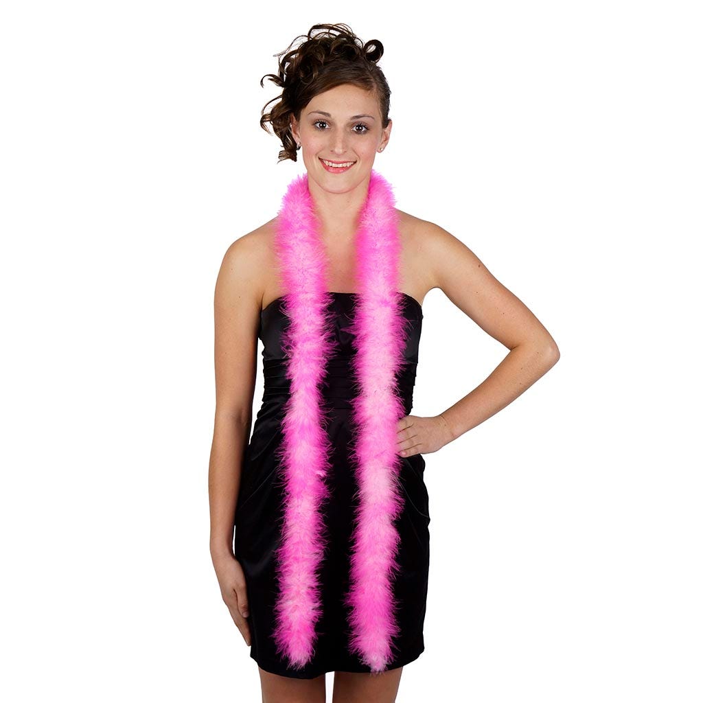 Marabou Feather Boa - Mediumweight - Tipped - Candy Pink/Shocking Pink