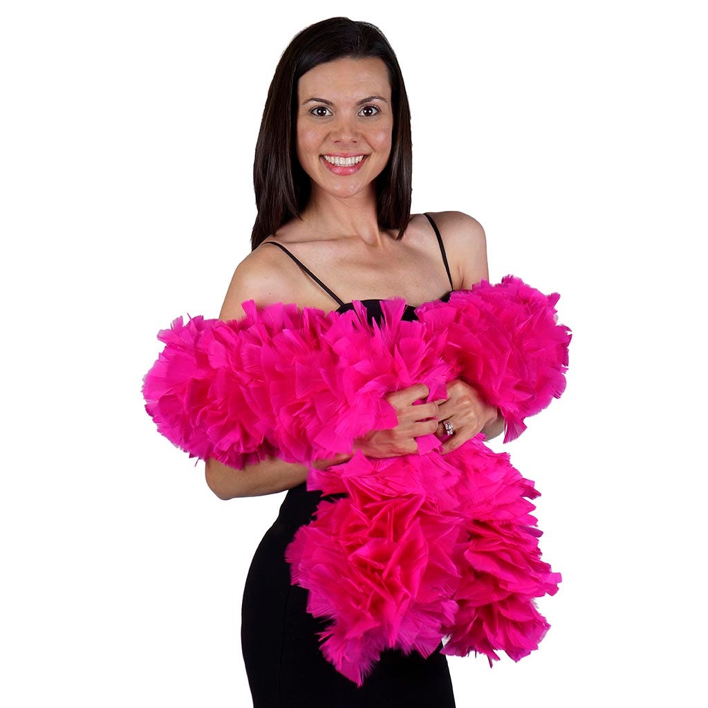 Turkey Feather Boa 6-8" - Shocking Pink