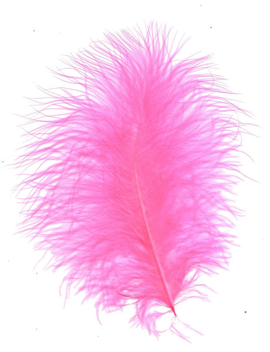 Loose Turkey Marabou Feathers Dyed - 3-8" - 40PC - Pink Orient