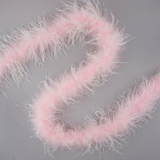Marabou and Ostrich Feather Boa -  Light Pink/White