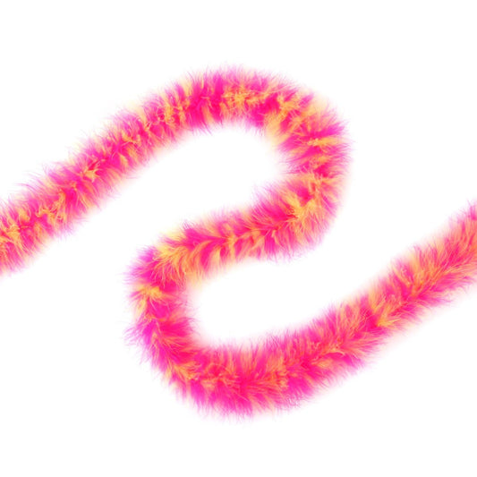 Marabou Feather Boa - Mediumweight  - Florescent Yellow - Shocking Pink