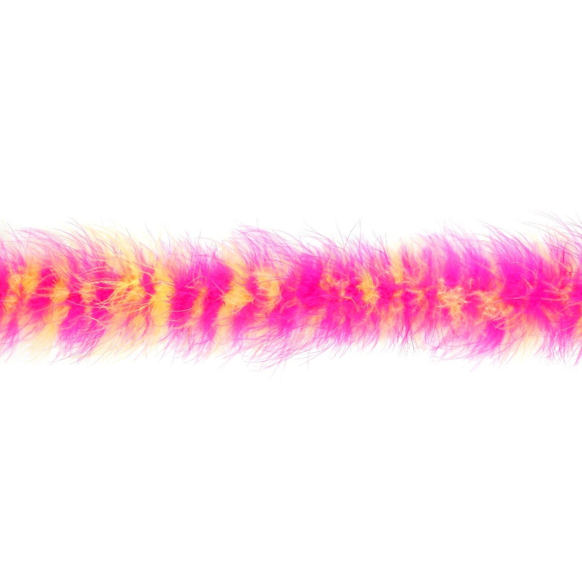 Marabou Feather Boa - Mediumweight  - Florescent Yellow - Shocking Pink