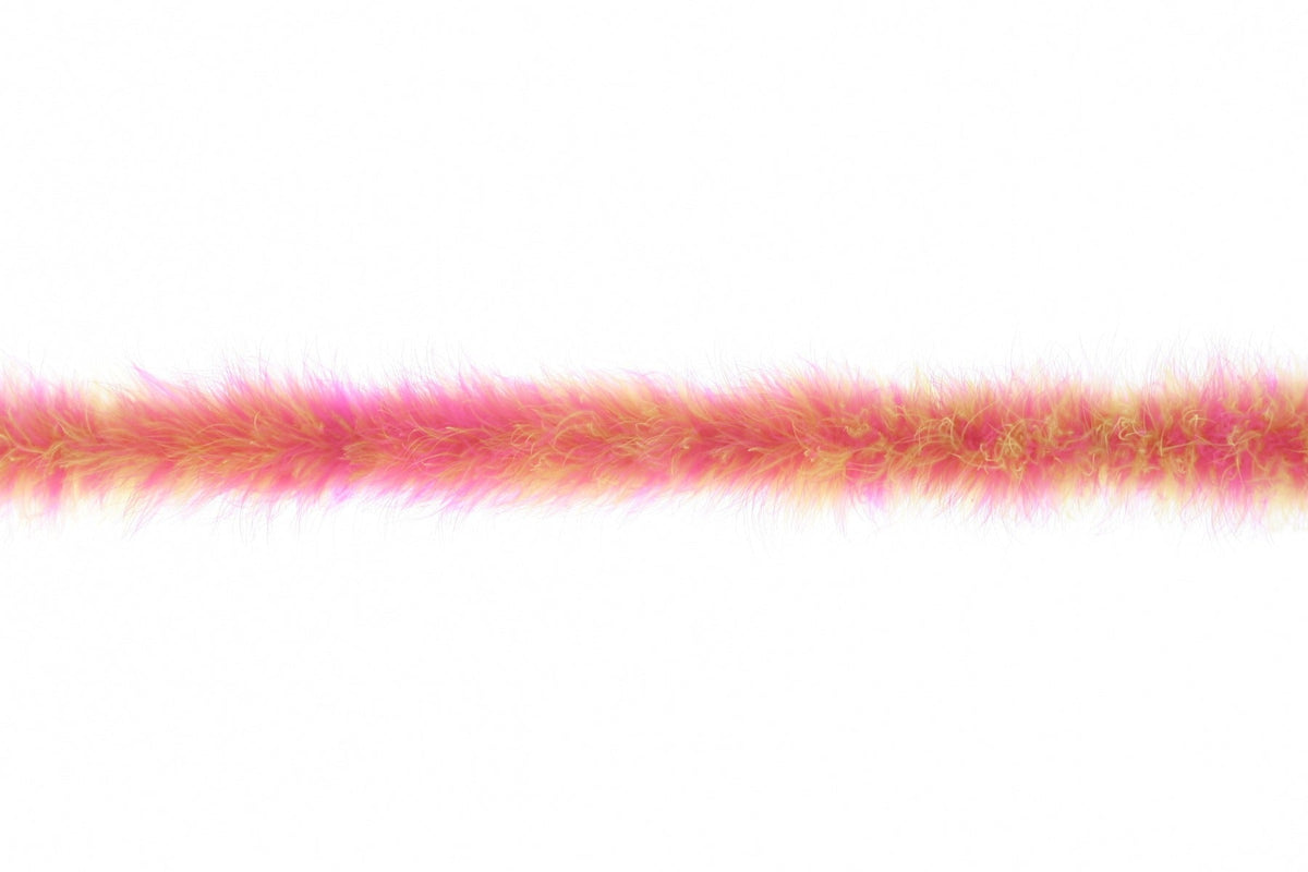 Marabou Feather Boa - Mediumweight  - Florescent Yellow - Shocking Pink