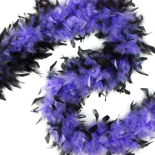 Chandelle Feather Boa - Medium Weight - Tipped - Lavender/Black