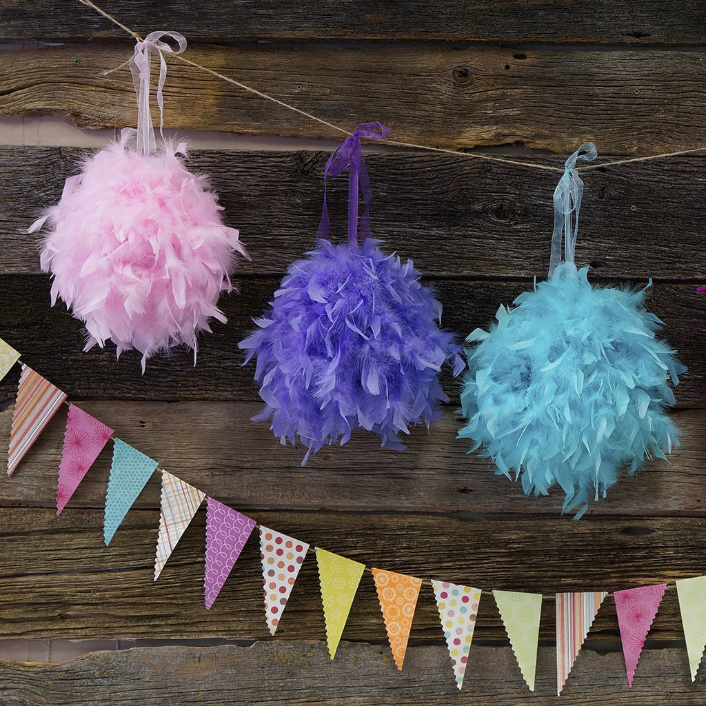 Chandelle Feather Pom Poms - Lavender