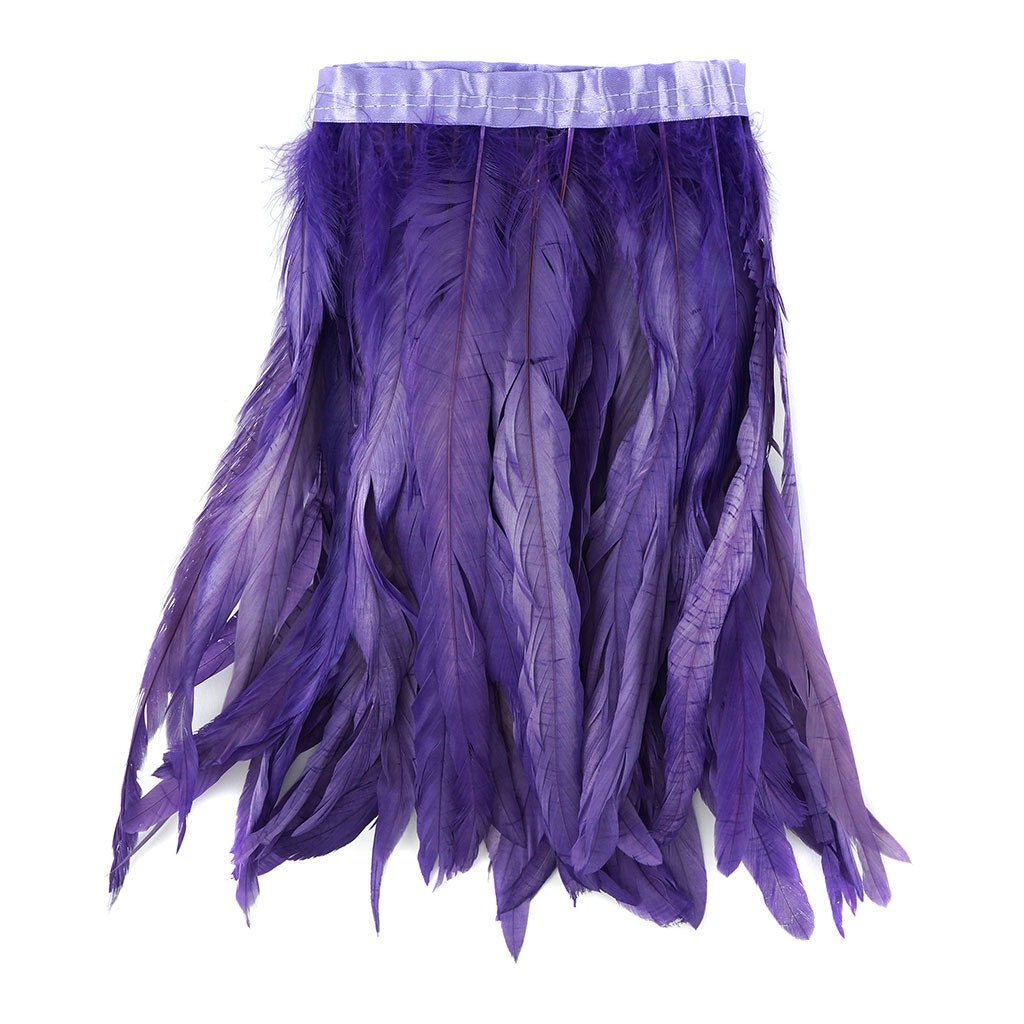 Bleach Dyed Coque Tail Fringe - 12-14" - Fl Lilac