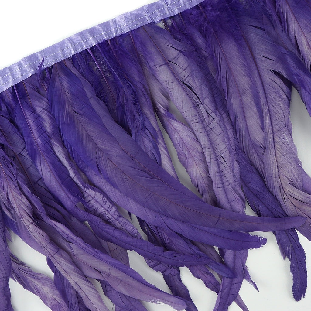 Bleach Dyed Coque Tail Fringe - 12-14" - Fl Lilac