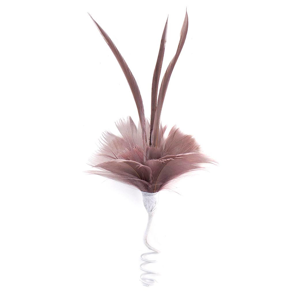 Amethyst Coquille and Biot Feather Floral Pick
