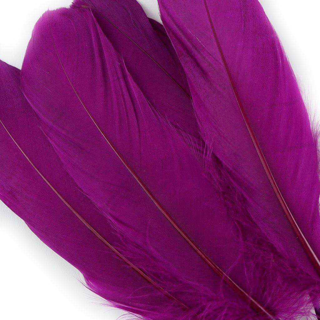 Bulk Goose Pallet Feathers 6-8 Inch - 1/4 LB - Very Berry