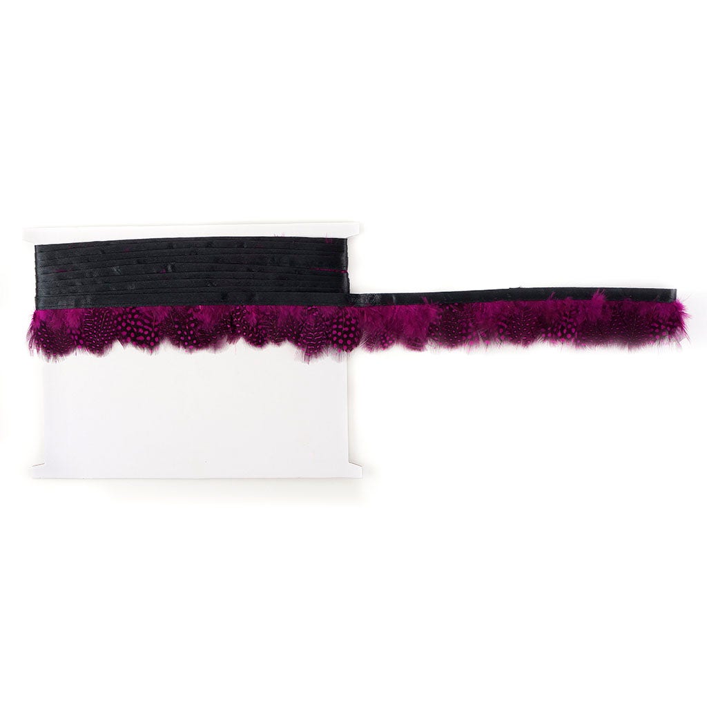 Guinea Plumage Feather Fringe - Very Berry