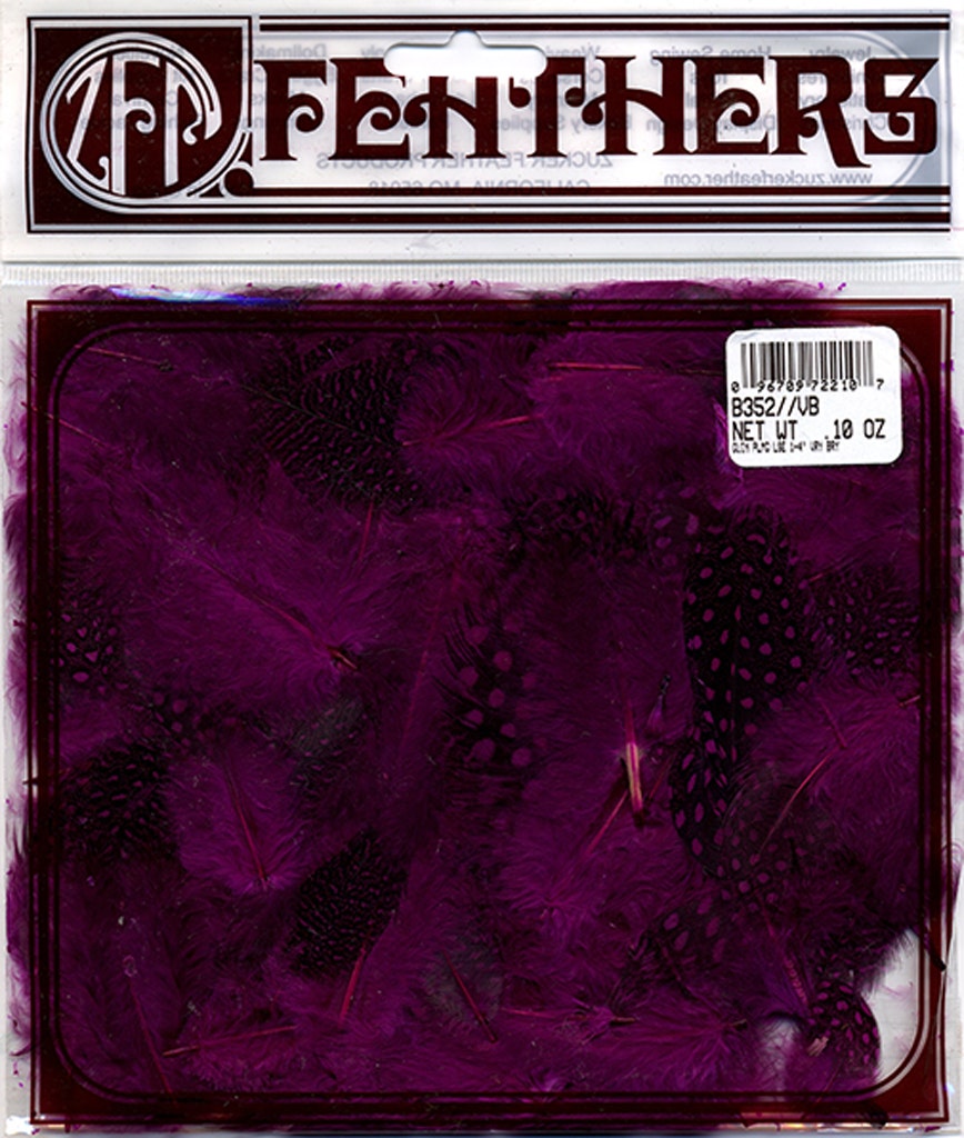 Loose Guinea Plumage Dyed - Very Berry - 0.1 oz (approx. 50 pcs)