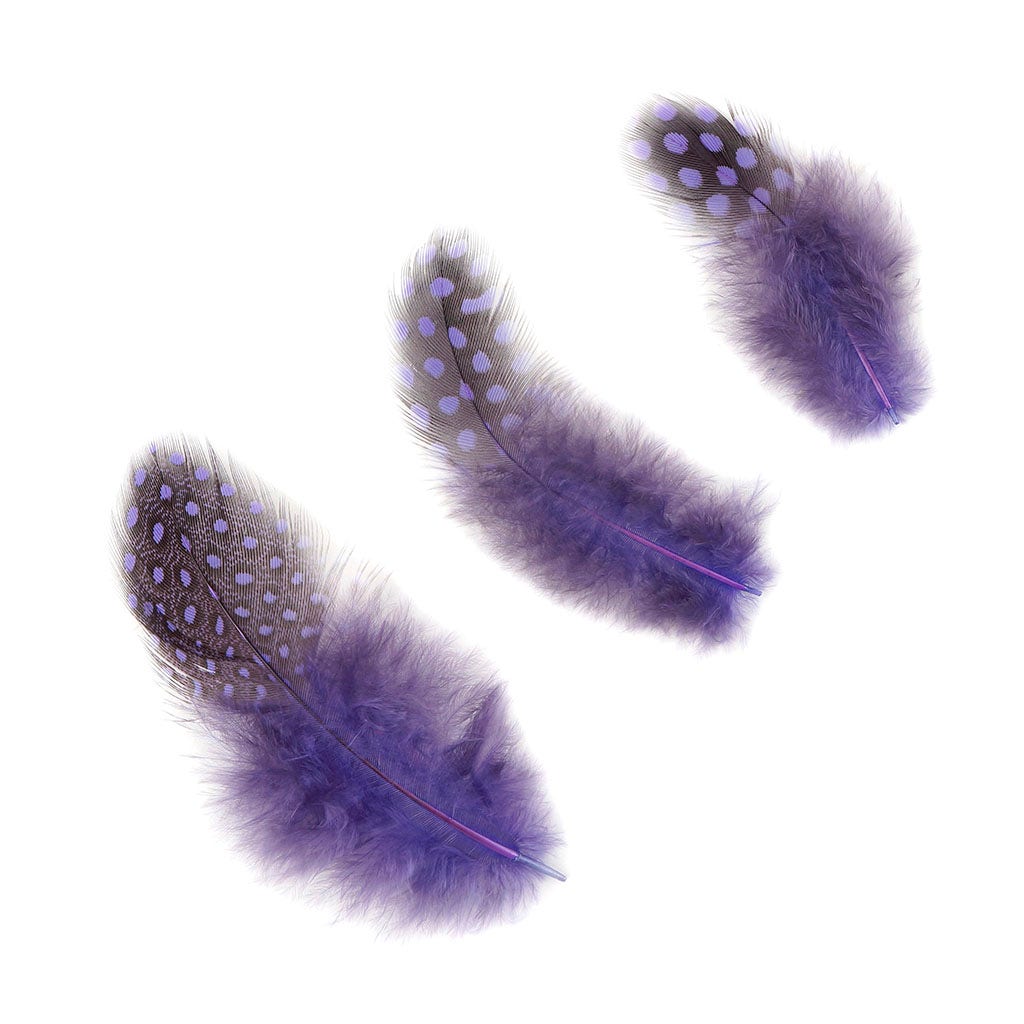 Loose Guinea Plumage Dyed - Lavender - 0.1 oz (approx. 50 pcs)