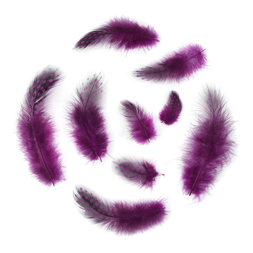 Loose Guinea Plumage Dyed - Very Berry - 0.1 oz (approx. 50 pcs)
