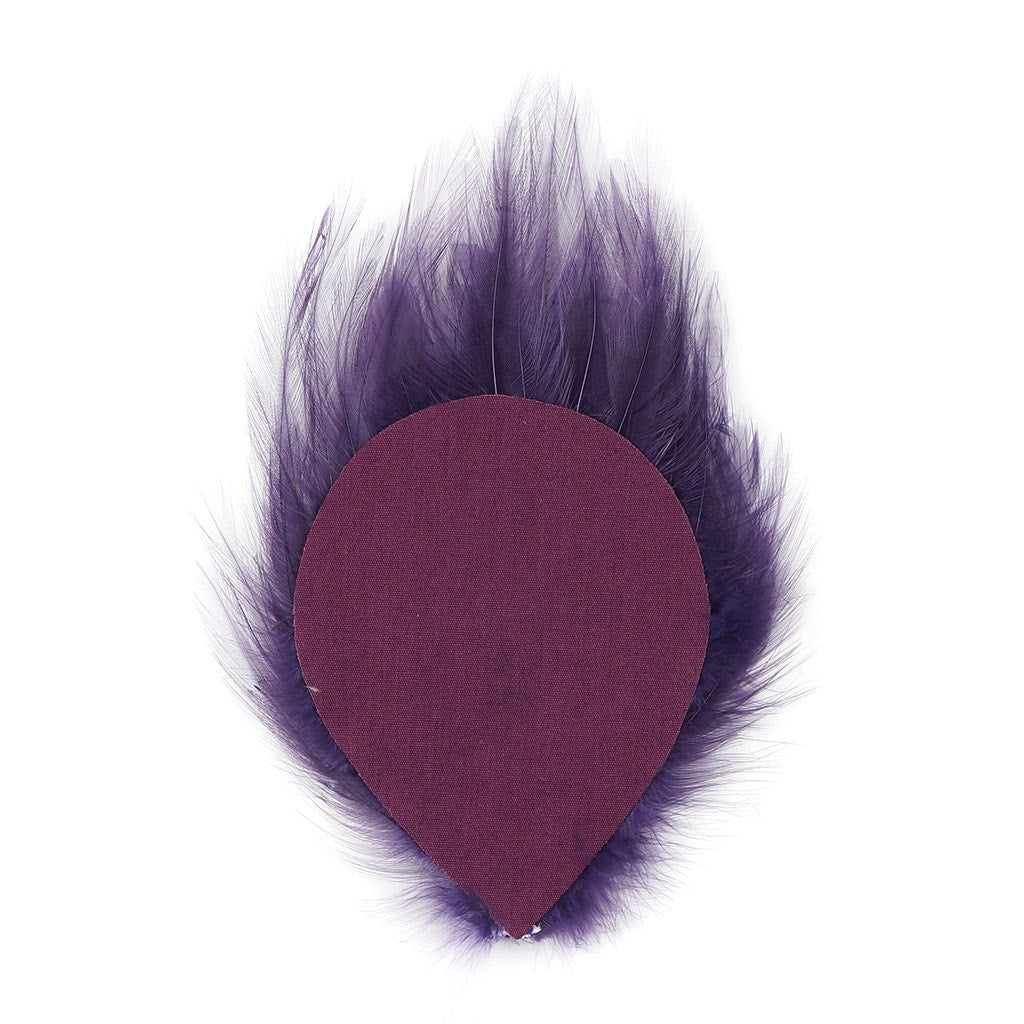 Feather Hackle Pads Dyed - Plum
