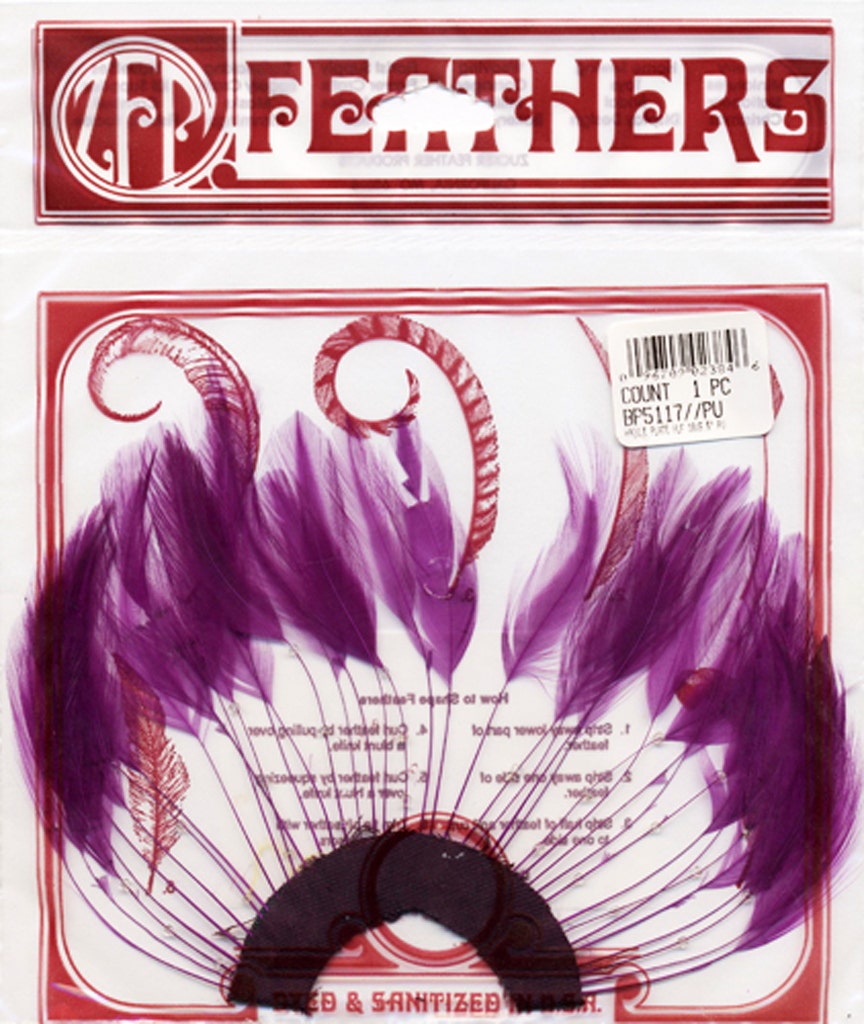 Hackle Plate Trims with Beads - Purple