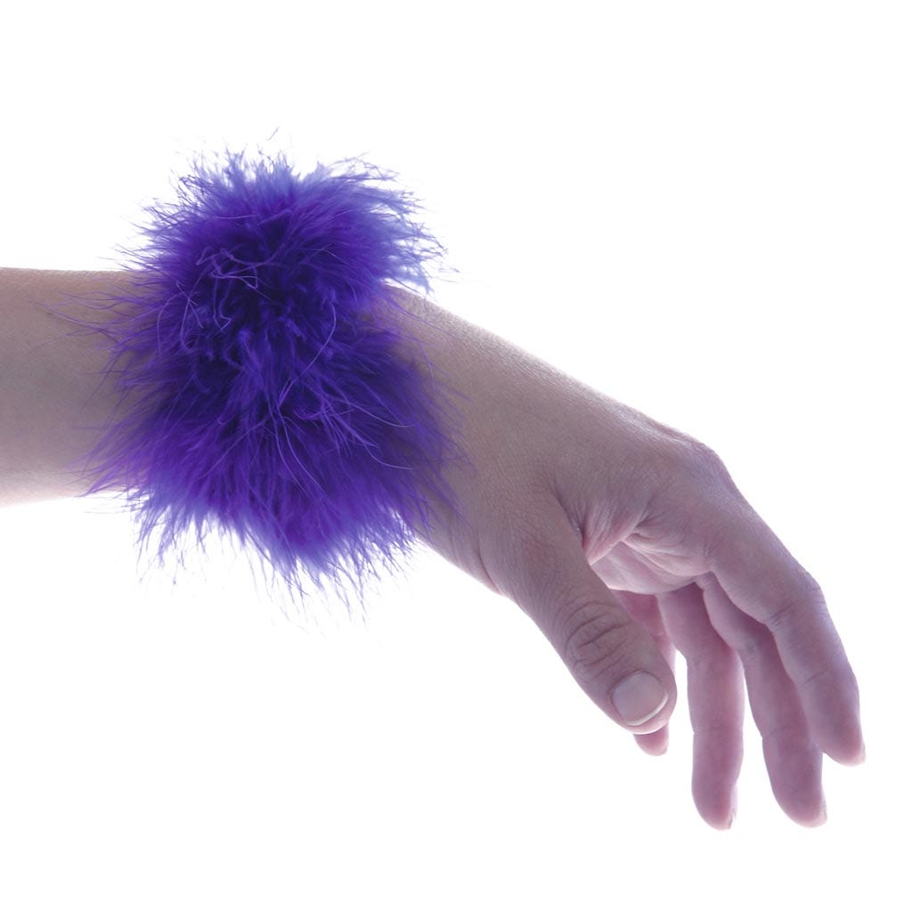 Marabou Cuffs & Hair Ties - Regal
