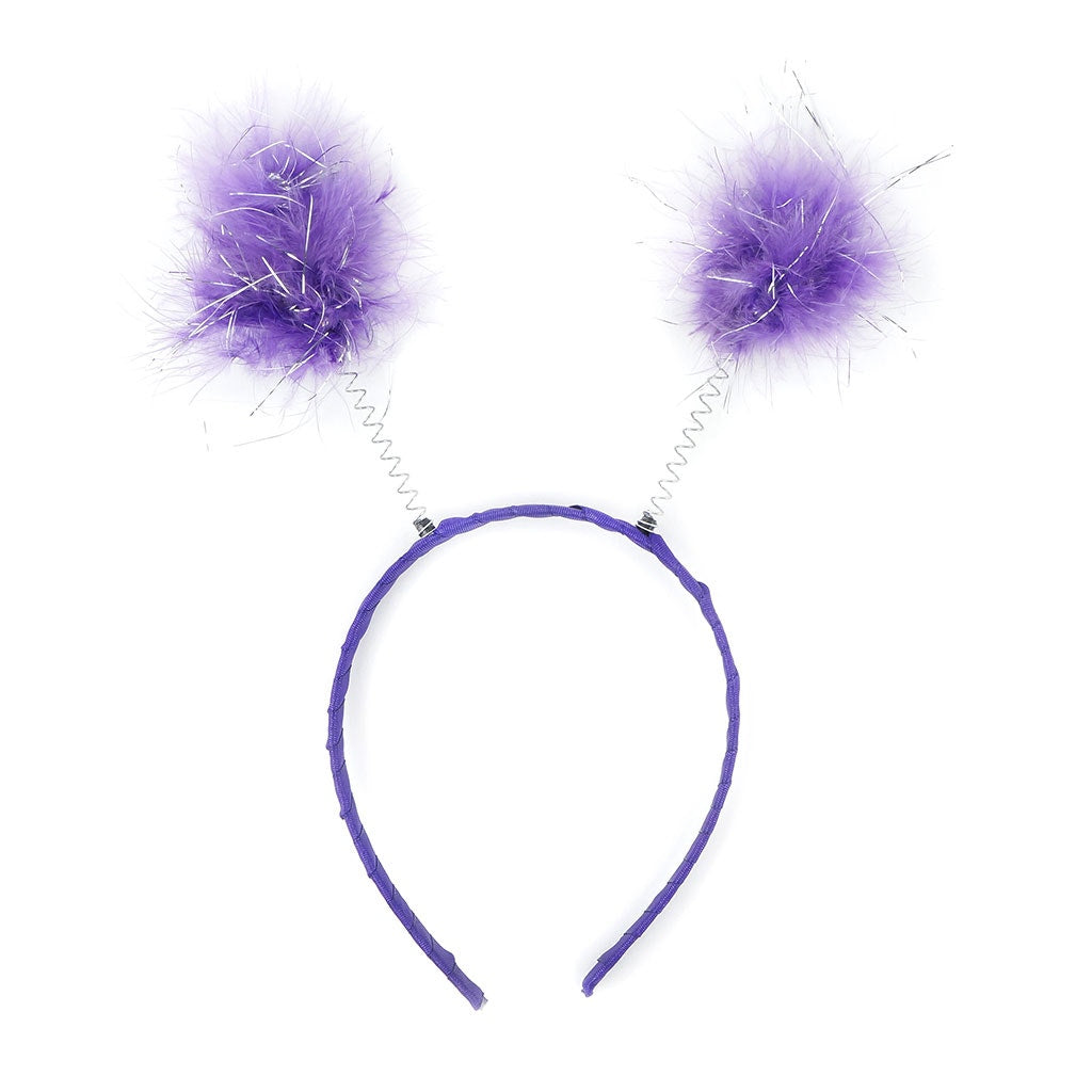 Marabou Antenna Headband w/Lurex Dk Lilac/Silver