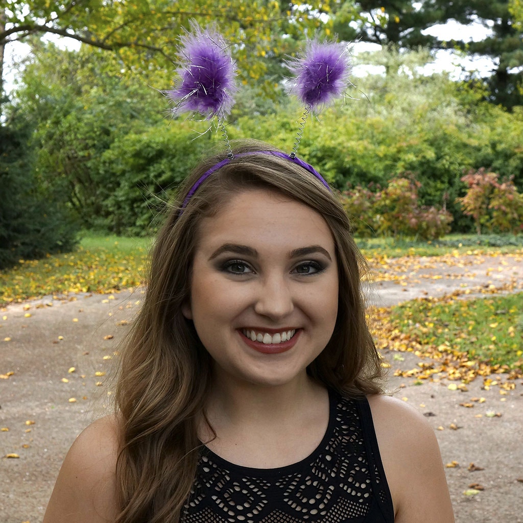 Marabou Antenna Headband w/Lurex Dk Lilac/Silver